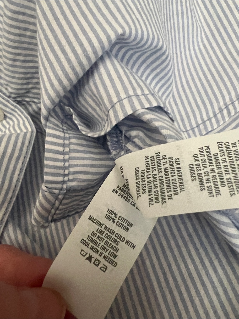 Aerie “Good Day Coverup Button Down Shirt” Blue White Stripe Oversized Size XS - Picture 10 of 12
